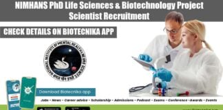 NIMHANS PhD Life Sciences