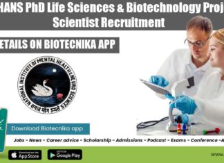 NIMHANS PhD Life Sciences