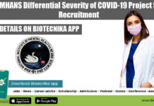 NIMHANS Differential Severity of COVID-19 Project SRF Recruitment NIMHANS SRF Job Vacancy