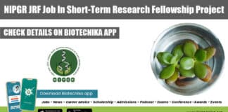 NIPGR JRF Vacancy Available