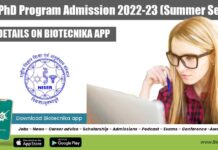 NISER PhD Program Admission 2022-23 (Summer Session) NISER PhD Program Admission 2022-23