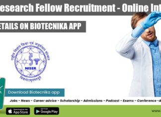 NISER Research Fellow Recruitment