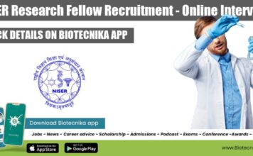 NISER Research Fellow Recruitment