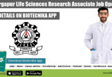 NIT Durgapur Life Sciences Research Associate Job Opening NIT Durgapur Life Sciences