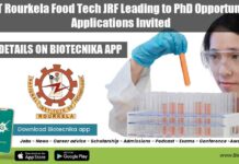 NIT Rourkela Food Tech JRF Leading to PhD Opportunity, Applications Invited NIT Rourkela JRF Post