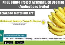 NRCB Junior Project Assistant Job Opening – Applications Invited NRCB Junior Project Assistant Job