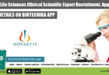 Novartis Life Sciences Clinical Scientific Expert Recruitment, Apply Online Novartis Life Sciences