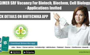 PGIMER SRF Vacancy For Biotech