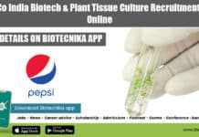 PepsiCo India Biotech & Plant Tissue Culture Recruitment, Apply Online PepsiCo India Biotech