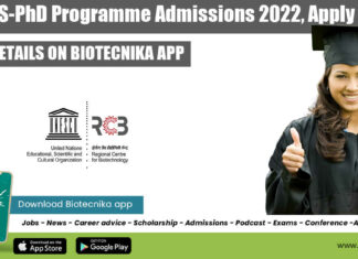 RCB MS-PhD Programme Admissions