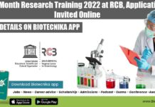 Six-Month Research Training 2022 at RCB, Applications Invited Online RCB Research Training 2022