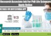 Project Research Associate Job For PhD Life Sciences at RCB, Apply Online RCB Vacancy 2022