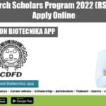 Research Scholars Program CDFD