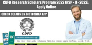 Research Scholars Program CDFD