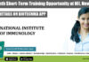 Six Month Short-Term Training Opportunity at NII, New Delhi Six Month Short-Term Training