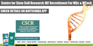 Stem Cell JRF Job