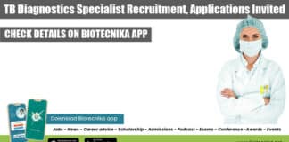 TB Diagnostics Specialist Recruitment