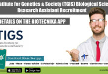 Tata Institute for Genetics & Society (TGIS) Biological Sciences Research Assistant Recruitment TIGS Biological Sciences Research