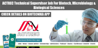 ACTREC Technical Supervisor Job