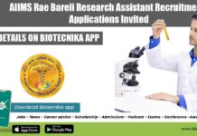 AIIMS Rae Bareli Research Assistant Recruitment, Applications Invited AIIMS Rae Bareli Job