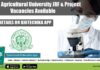 Assam Agricultural University JRF & Project Vacancies Available Assam Agricultural University Jobs