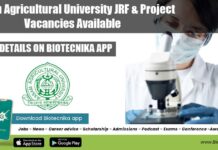 Assam Agricultural University JRF & Project Vacancies Available Assam Agricultural University Jobs