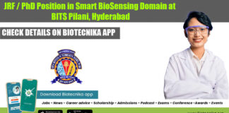 BITS Pilani JRF Jobb