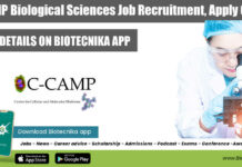 C-CAMP Biological Sciences Job Recruitment, Apply Online C-CAMP Biological Sciences Job