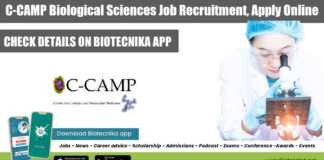 C-CAMP Biological Sciences Job