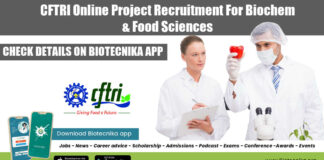 CFTRI Online Project Recruitment