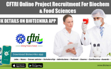 CFTRI Online Project Recruitment