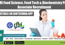 CFTRI Food Science, Food Tech & Biochemistry Project Associate Recruitment CFTRI Project Vacancy