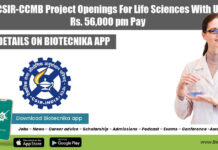 CSIR-CCMB Project Openings