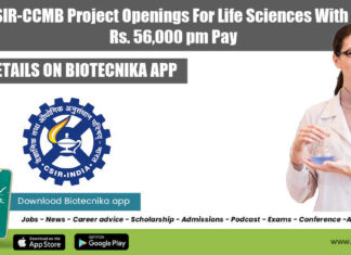 CSIR-CCMB Project Openings