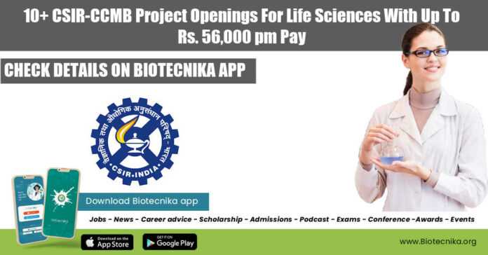 CSIR-CCMB Project Openings