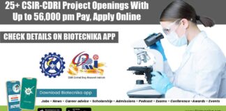 CSIR-CDRI Project Openings