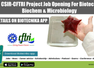 CSIR-CFTRI Project Job Opening