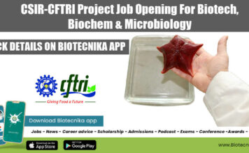 CSIR-CFTRI Project Job Opening