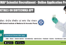 CSIR-CIMAP Scientist Recruitment – Online Application Process CSIR-CIMAP Scientist Recruitment