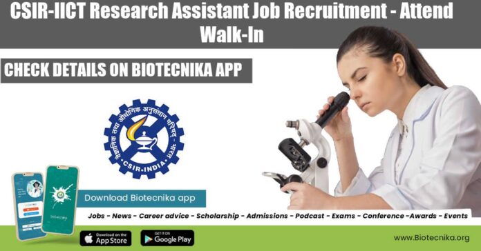 CSIR-IICT Research Assistant Job