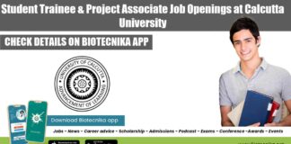 Calcutta University Project Positions