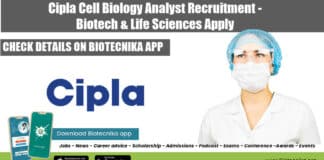 Cipla Cell Biology Analyst