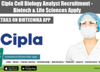 Cipla Cell Biology Analyst