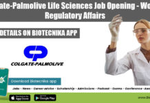 Colgate-Palmolive Life Sciences Job Opening – Work In Regulatory Affairs Colgate-Palmolive Life Sciences Job
