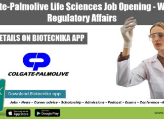 Colgate-Palmolive Life Sciences Job