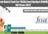 Download Admit Card For FSSAI Food Analyst 8thFAE & 5th JAE Exam 2022 FSSAI Admit Card 2022
