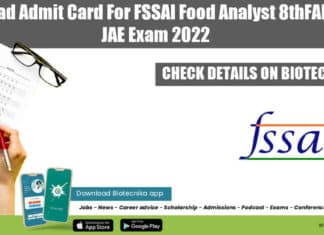 FSSAI Admit Card 2022