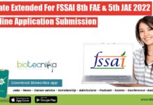 FSSAI Exam Last Date Extended