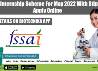 FSSAI Internship 2022 May