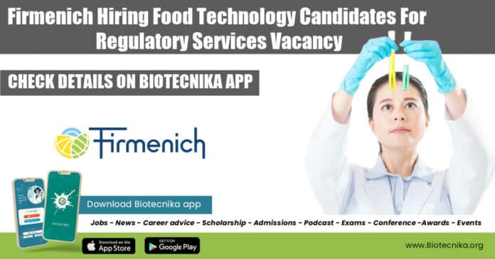 Firmenich Food Technology Job